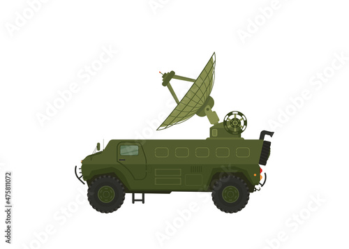 Radar guns. The broadcast, satellite communications. Antennas, receivers, communication with headquarters. Determining enemy locations. Special military equipment. All Terrain Vehicle, heavy vehicles.