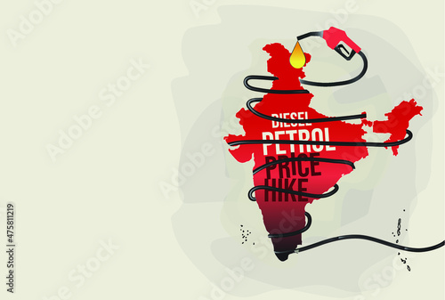  fuel price hike concept, diesel, petrol price hike in India vector illustration