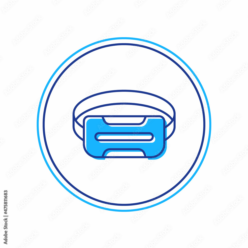 Filled outline Virtual reality glasses icon isolated on white background. Stereoscopic 3d vr mask. Optical head mounted display. Vector Filled outline Virtual reality glasses icon isolated on white background. Stereoscopic 3d vr mask. Optical head mounted display. Vector