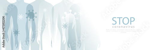 Macro coronavirus, covid-19. Silhouette human body with coronavirus cell