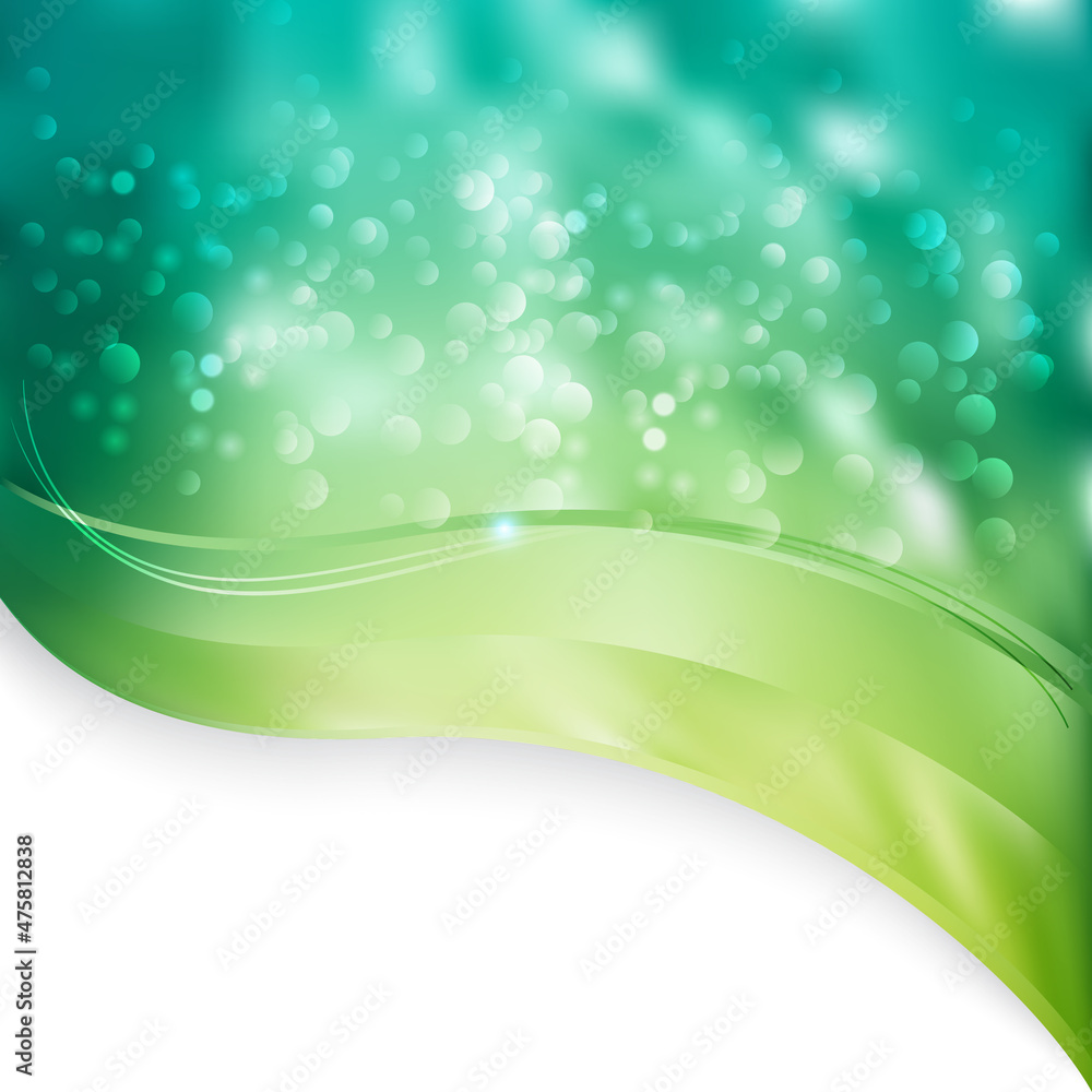 Blue and Green Wave Powerpoint Background Vector Image Stock Vector