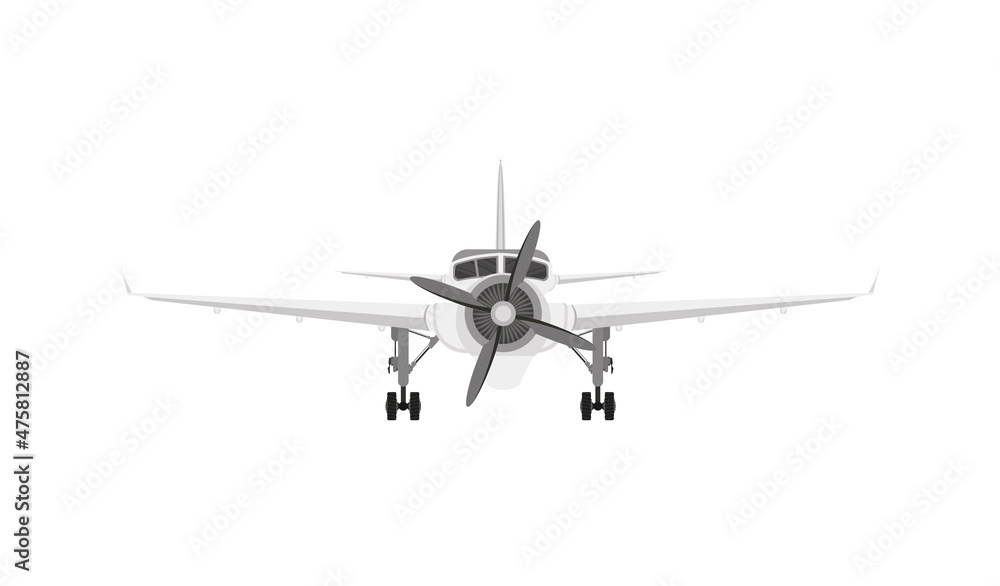 Light aircraft with propeller, 3d vector design Light aircraft with propeller, 3d vector design