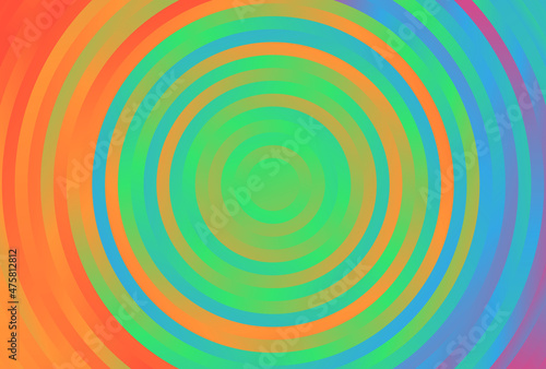 Blue Green and Orange Gradient Concentric Circles Background Vector Graphic