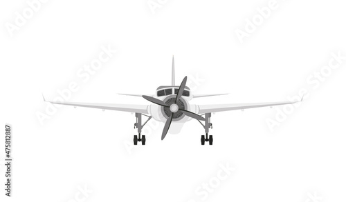 Light aircraft with propeller, 3d vector design