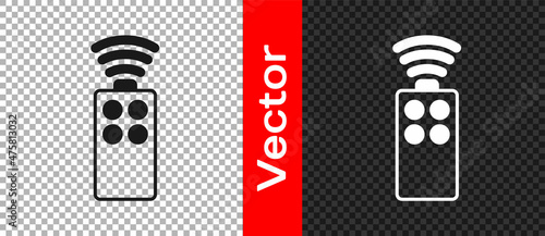 Black Remote control for the camera icon isolated on transparent background. An auxiliary device that allows you to work with a camera from a distance. Vector