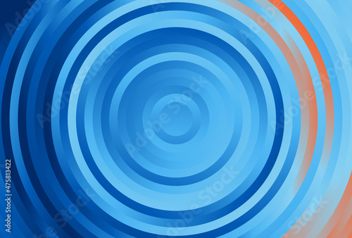 Blue and Orange Gradient Concentric Circles Background Illustration