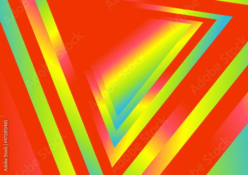 Abstract Geometric Shapes Red Yellow and Blue Gradient Background