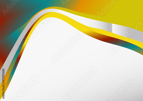 Red Yellow and Blue Wavy Background with Space for Your Text