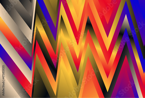 Red Yellow and Blue Abstract Gradient Zig Zag Background