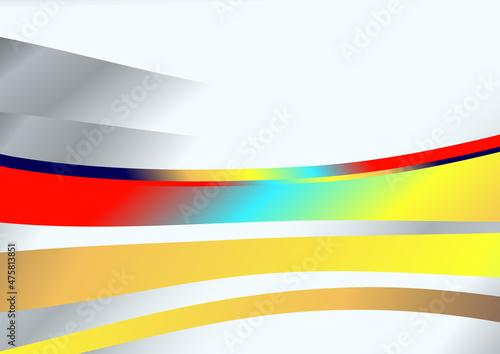 Red Yellow and Blue Wavy Background with Space for Your Text Graphic