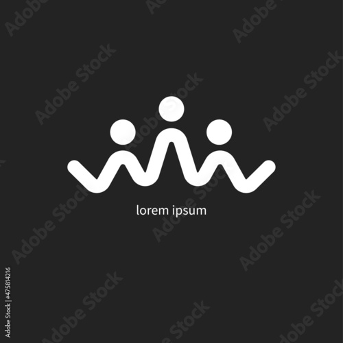 Business people line logo. Abstract group icon. Together concept