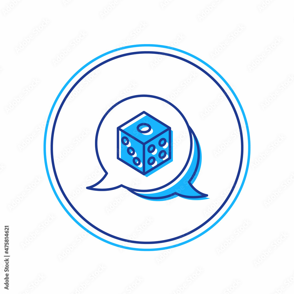Naklejka premium Filled outline Game dice icon isolated on white background. Casino gambling. Vector