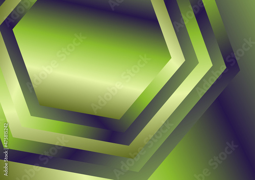 Beige Green and Blue Gradient Concentric Hexagon Shape Background Vector Image