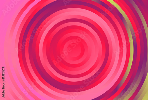 Pink Red and Green Gradient Concentric Circles Background