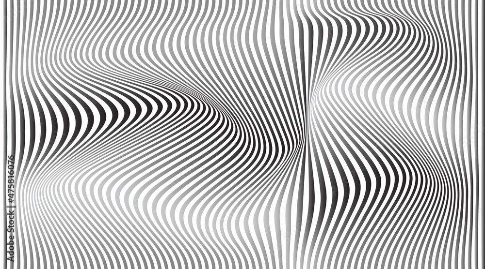 Distortion lines background. Distort stripes, abstract modern pattern