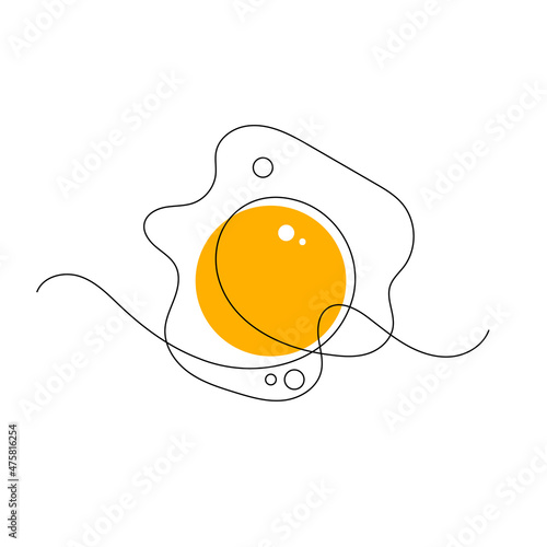 Scrambled eggs drawn with one continuous line