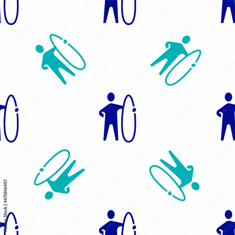 Blue Surfboard icon isolated seamless pattern on white background. Surfing board. Extreme sport. Sport equipment. Vector Blue Surfboard icon isolated seamless pattern on white background. Surfing board. Extreme sport. Sport equipment. Vector