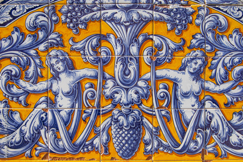 Composición artística de azulejos de cerámica de Talavera de la Reina
