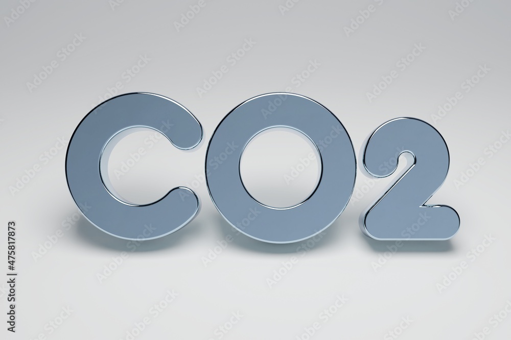 CO2 grey metalmark, carbon dioxide emissions, 3d icon