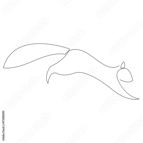 Single continuous line drawing of luxury squirrel for corporation logo identity. Company icon concept from chipmunk animal shape. Modern one line draw vector design graphic illustration