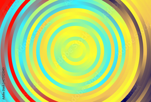 Red Yellow and Blue Concentric Circles Background Vector Illustration