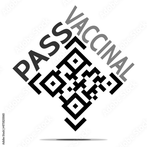 Logo Pass Vaccinal QR Code n°2 Gris