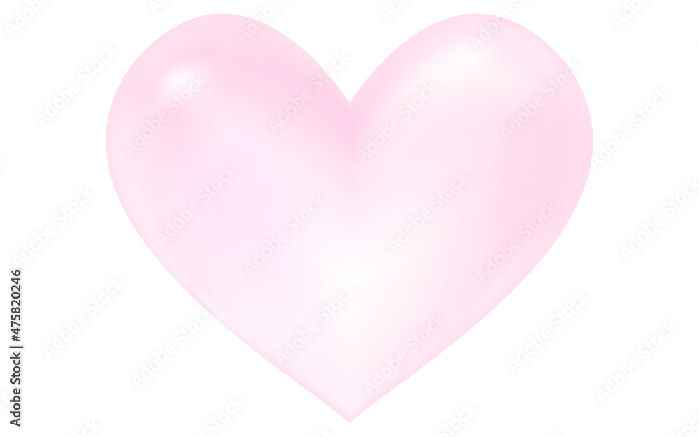 バレンタイン用キラキラしたおしゃれな立体ハート　パールピンク