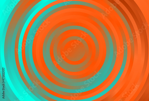 Blue and Orange Gradient Concentric Circles Background