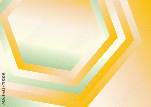 Abstract Orange White and Green Gradient Concentric Hexagon Shape Background