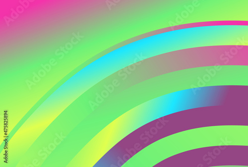 Blue Pink and Green Gradient Quarter Concentric Circles Background Vector Illustration