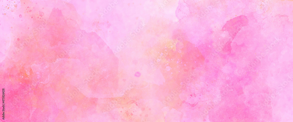 pink background with watercolor, Soft smeared aquarelle painted magenta watercolor canvas for splash design, Fantasy smooth light pink abstract watercolor painted background.