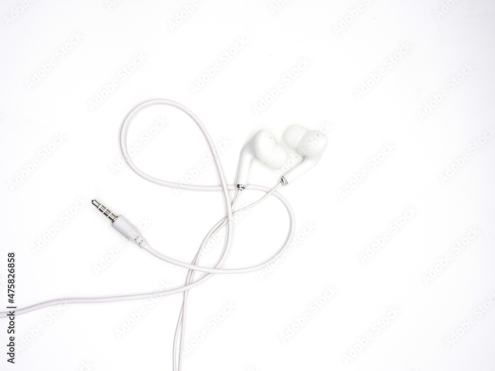 white headphones isolated on white background white headphones isolated on white background