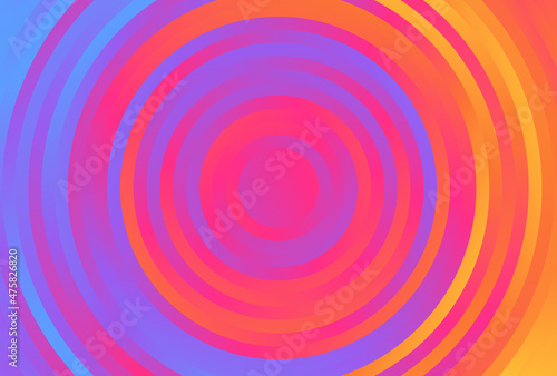 Pink Blue and Orange Gradient Concentric Circles Background Vector Graphic