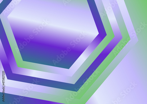 Purple and Green Gradient Concentric Hexagon Shape Background Graphic