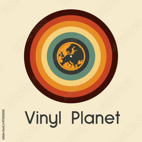 carte du monde et disque vinyle