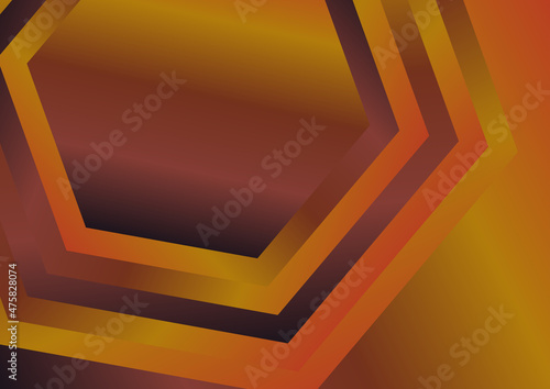 Abstract Red and Orange Gradient Concentric Hexagon Shape Background