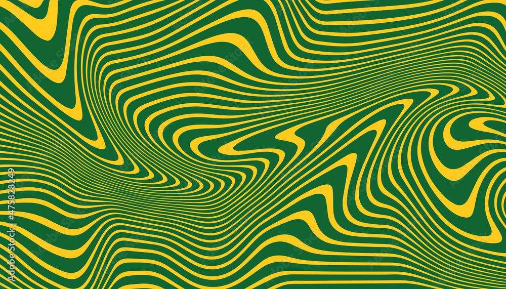 Abstract wavy yellow green background. Curve wallpaper. Vector ...