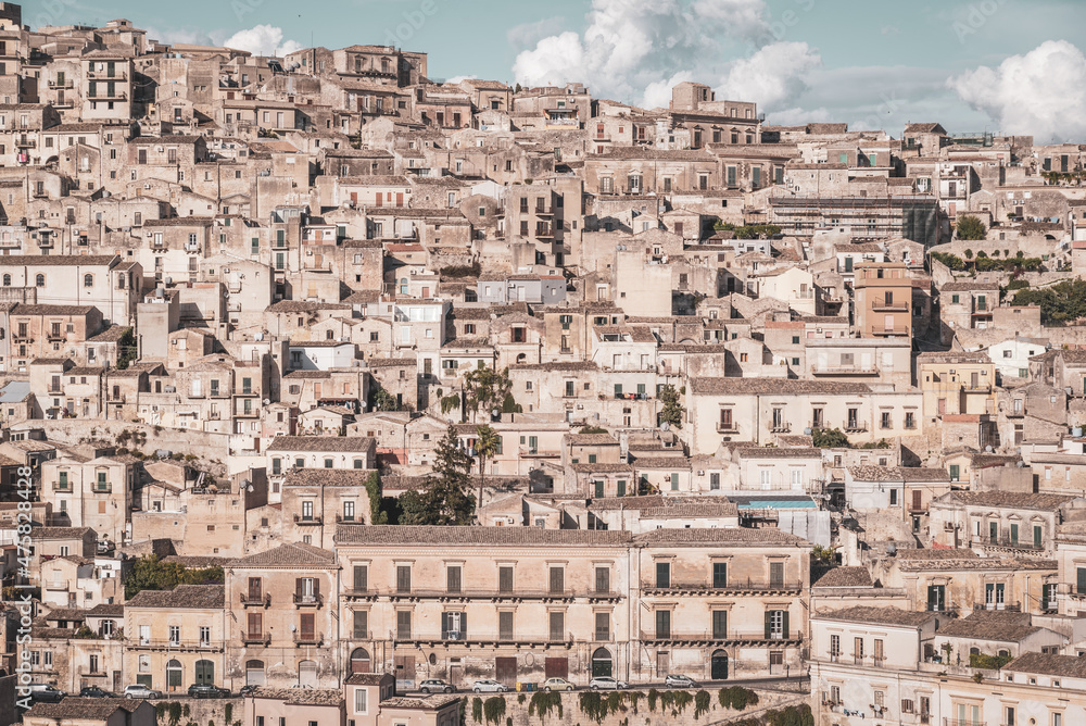 Wonderful View of Modica City Centre, Ragusa, Sicily, Italy, Europe, World Heritage Site