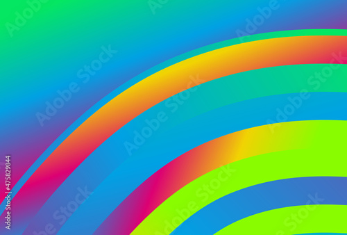 Blue Pink and Green Gradient Quarter Concentric Circles Background