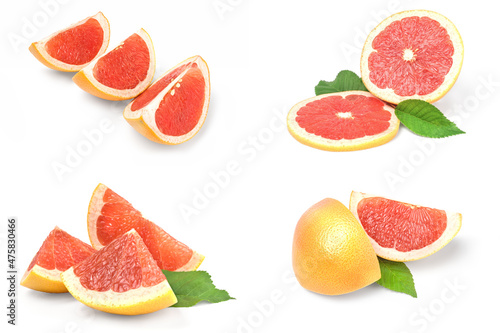 Set of grapefruit isolated on a white cutout