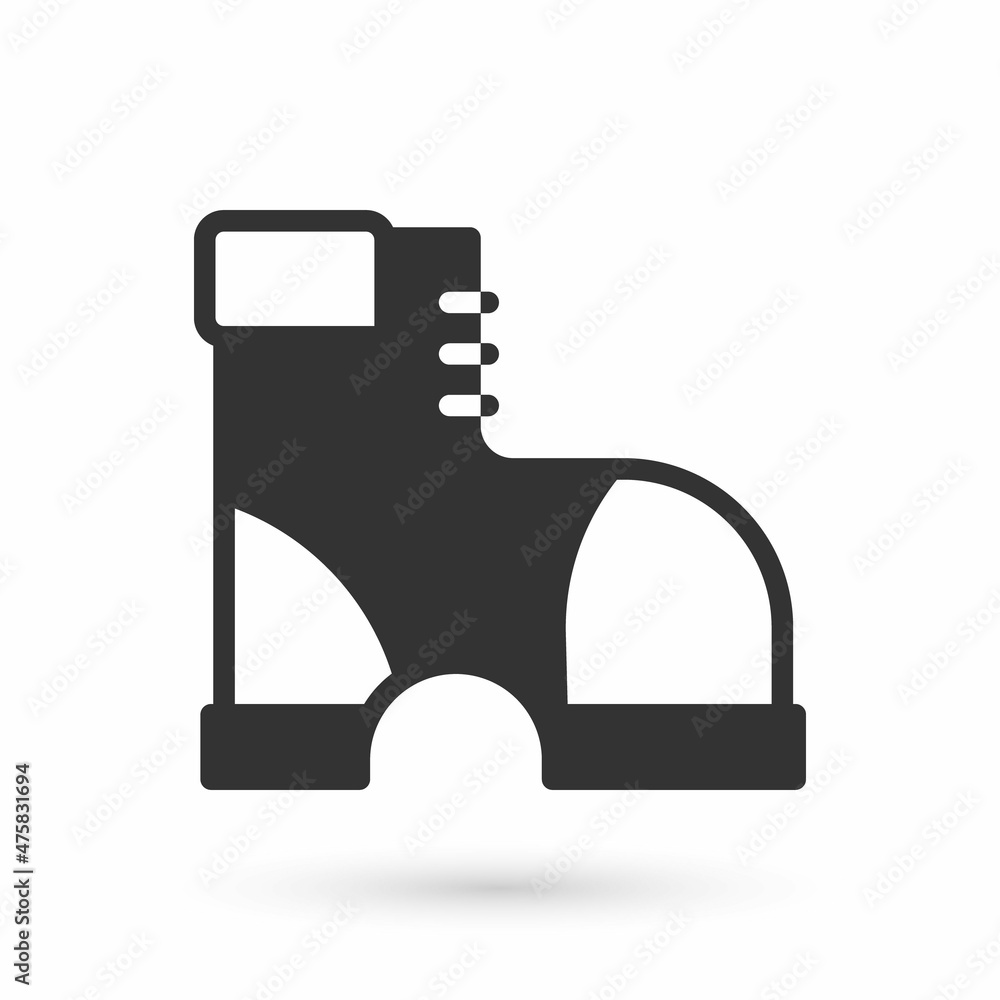 Grey Hunter boots icon isolated on white background. Vector Grey Hunter boots icon isolated on white background. Vector