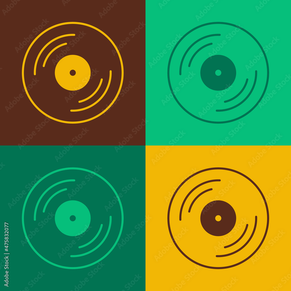 Pop art Vinyl disk icon isolated on color background. Vector Pop art Vinyl disk icon isolated on color background. Vector
