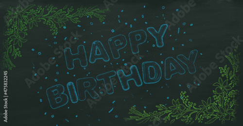 Photography Happy Birthday Chalkboard Background