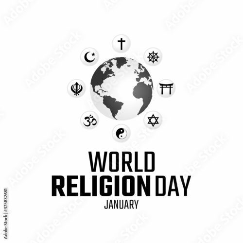 vector graphic of world religion day good for world religion day celebration. flat design. flyer design.flat illustration.