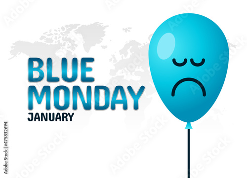 vector graphic of blue monday good for blue monday celebration. flat design. flyer design.flat illustration.