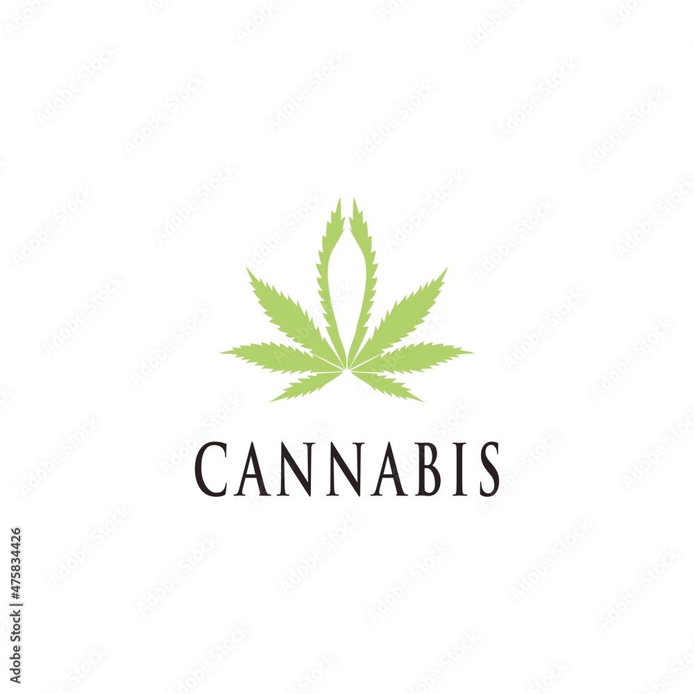 Simple logo cannabis. Vector illustration template design Simple logo cannabis. Vector illustration template design