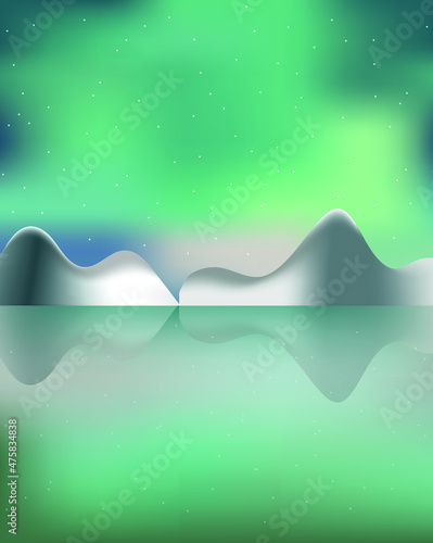 Majestic mountains against the backdrop of the northern lights