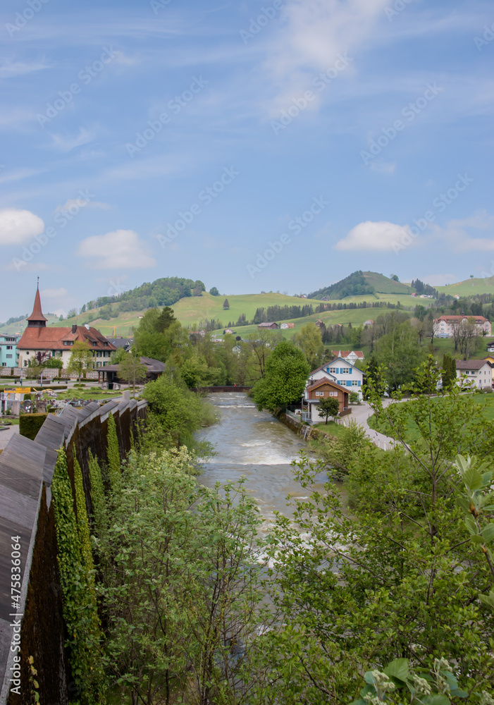 Fototapeta premium Beautiful swiss spring landscape in Appenzell.