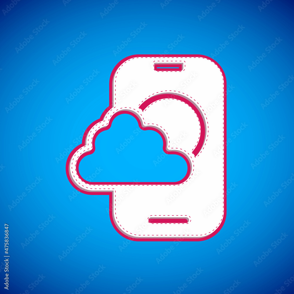 White Weather forecast app icon isolated on blue background. Vector White Weather forecast app icon isolated on blue background. Vector