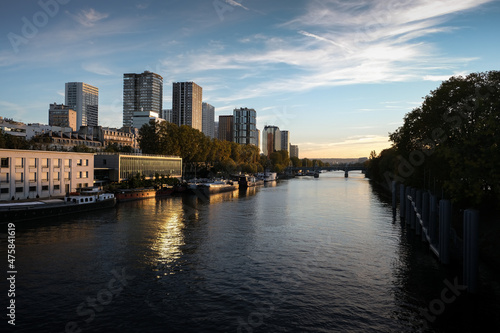 View of Beaugrenelle towers along the river in Paris © Galdric